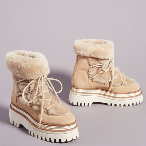 PALOMA BARCELO Women's Tan Fur-Lined Boots - Picture 1 of 7